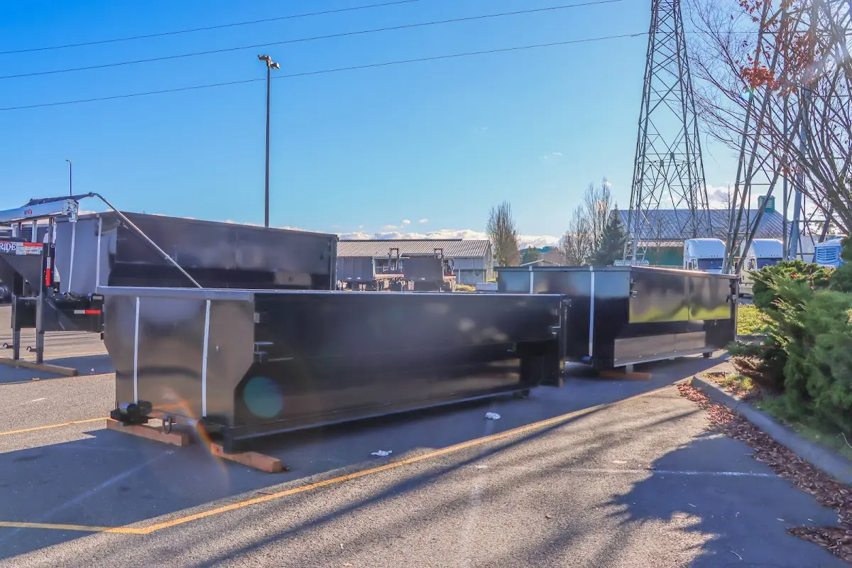 Roll-off dumpster ready for waste disposal at job site for Residential Dumpster Rental in North Bethesda